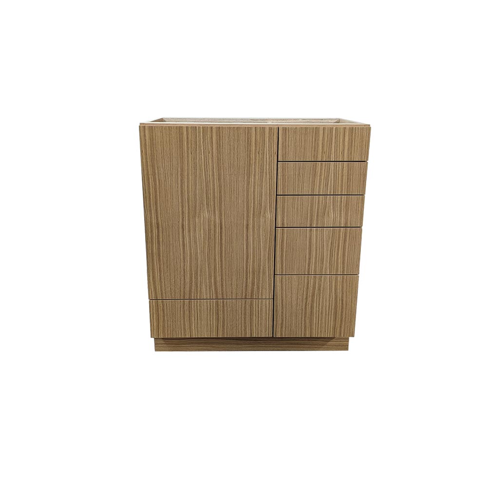 36" Rift White Oak Veneer Bathroom Vanity – Little Board Woodworking