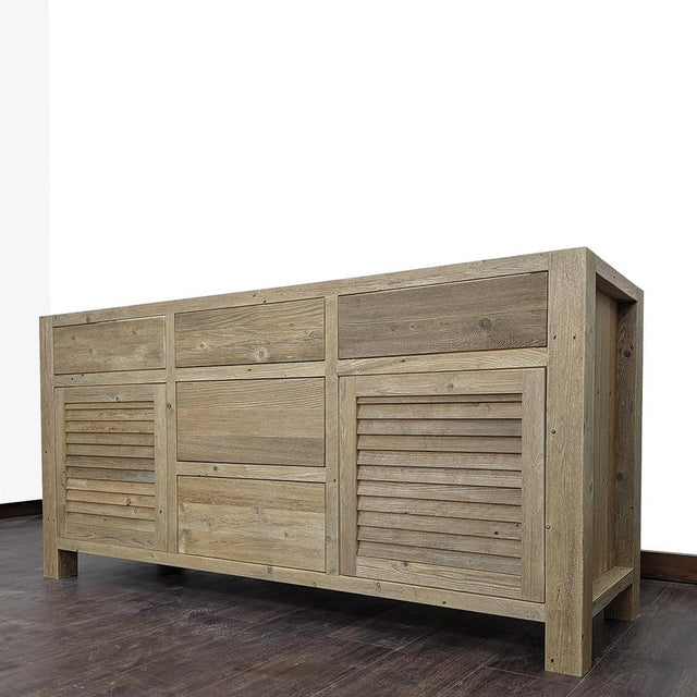 72" Brown Reclaimed Louverman Bathroom Vanity