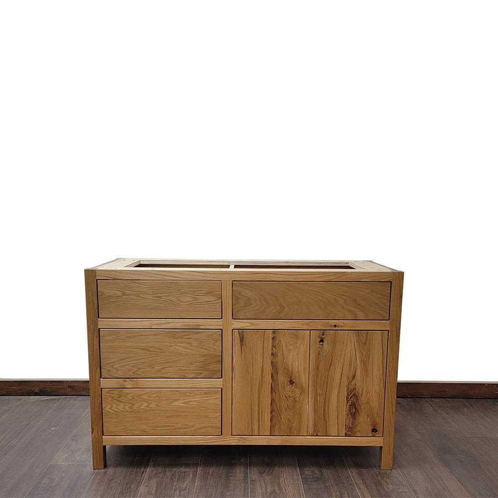 72" Rustic White Oak Bathroom Vanity – Little Board Woodworking