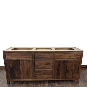 72" Rustic Walnut Bathroom Vanity