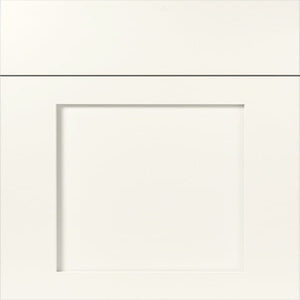 White cabinet door with a simple design on a white background