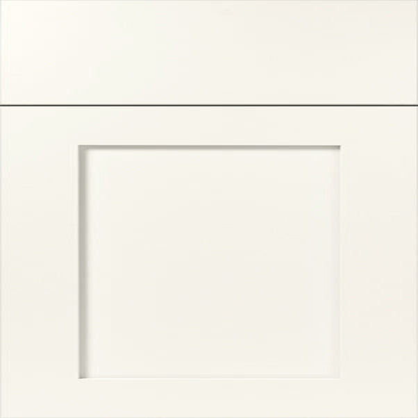 White cabinet door with a simple design on a white background