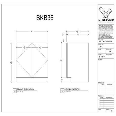 Technical drawing of a product with dimensions and specifications, featuring the brand 'Little Board'.