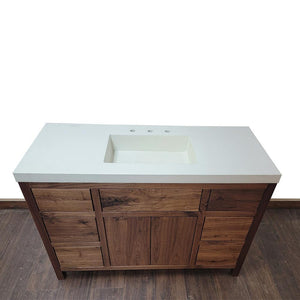 60" Rustic Walnut Bathroom Vanity