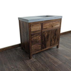 36" Rustic Walnut Bathroom Vanity