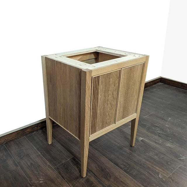 24" Reeded White Oak Bathroom Vanity